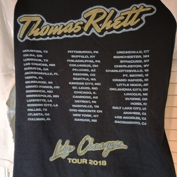 Thomas Rhett Life Changes 2018 Tour Shirt Womens cotton Small 3/4 Sleeve - Picture 3 of 8